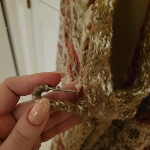 J. Jill Abstract Stripe Alpaca Wool Blend Open Cardigan Multicolor Womens Size M - Picture 5 of 10